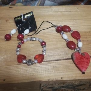 New heart, Valentine's, costume jewelry set